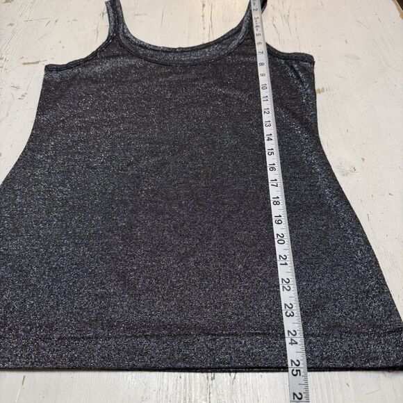 Banana Republic Sparkle Metallic Tank Top Cami Womens Small Pullover Black - Picture 6 of 8